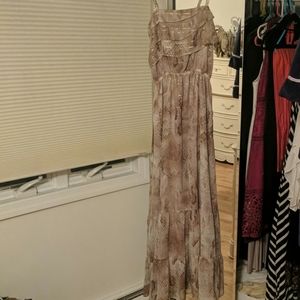 Snake print with gold accents maxi dress